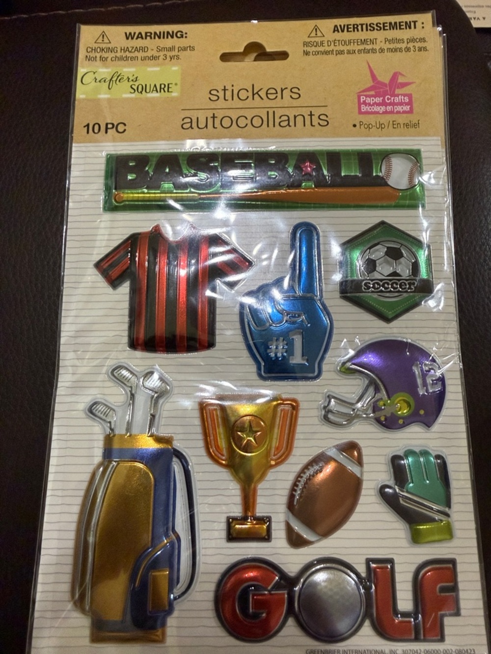 Crafter's Square Metallic Sports Sticker Pack - Multi Color